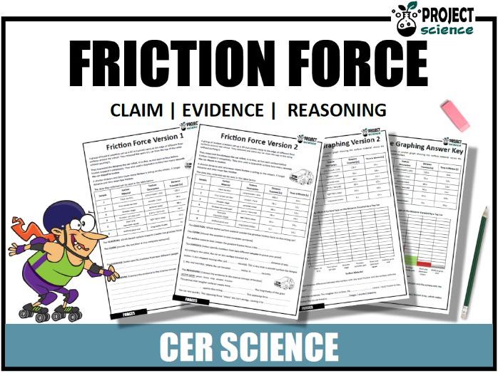 Friction Force CER and Graphing Activity | Differentiated Science