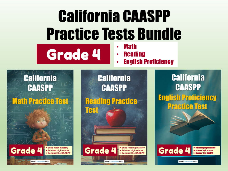 California CAASPP Practice Tests Bundle for Grade 4