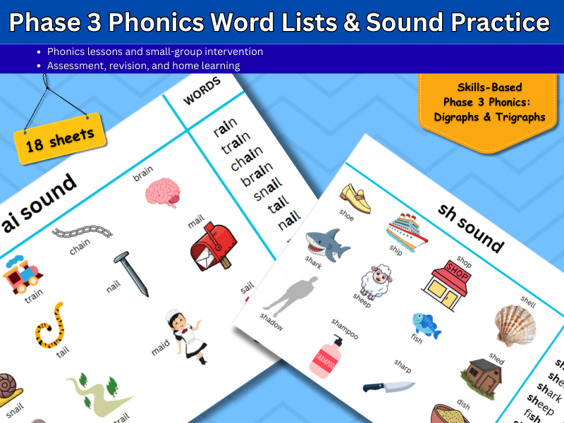 Phase 3 Phonics Word Lists & Sound Practice