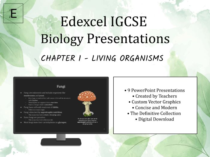 Edexcel IGCSE Biology Presentations Chapter 1 - Living Organisms