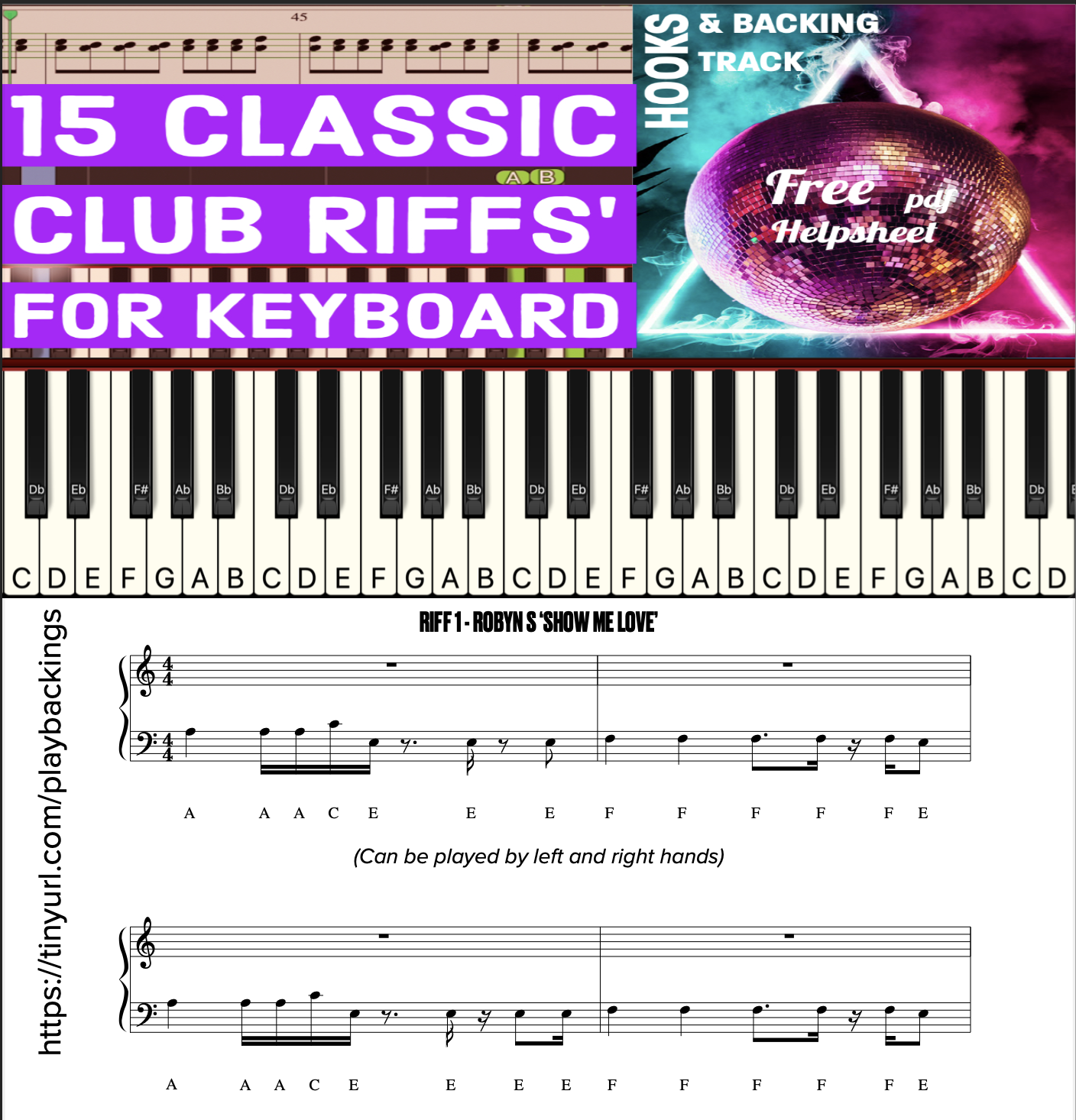 15 Classic Club Keyboard Riffs - Notated Worksheet and Video | Teaching ...