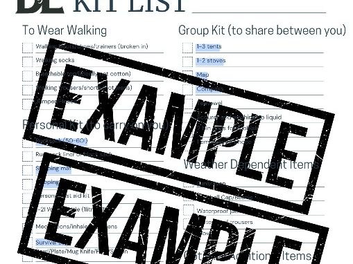 Bronze Duke of Edinburgh Award - Kit List