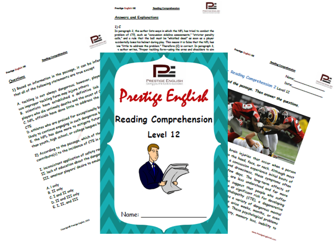 Reading Comprehension Book - Level 12