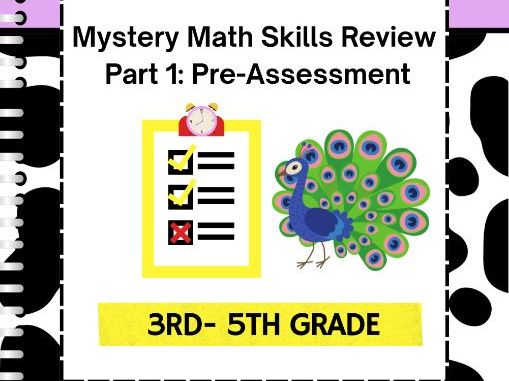 Math Skills Review Pre-Assessment | Grades 3rd-5th