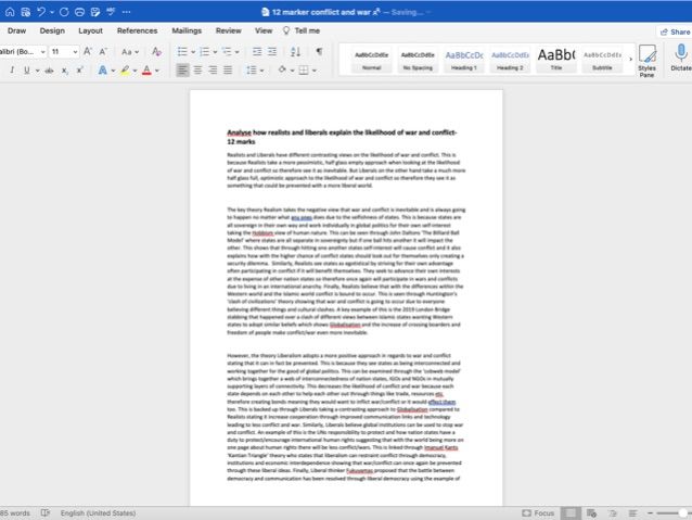 Realism and Liberalism 12 marker essay example and plan