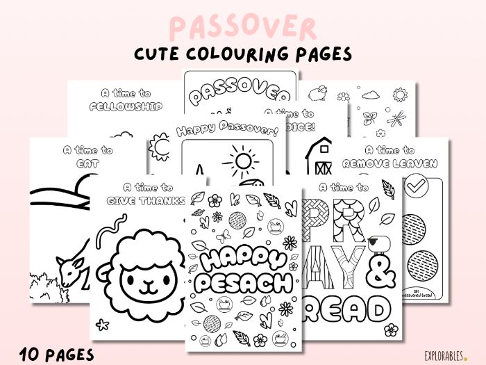 Passover Cute Colouring Pages Pesach Activity For Kids Spring Celebration Hebrew Feast Days