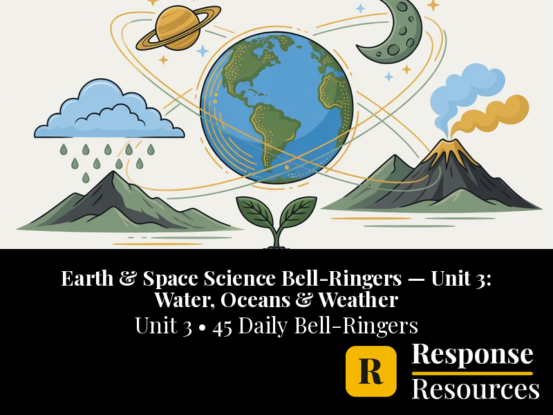 Earth & Space Science Bell Ringers Unit 3 - 45 Warm-Ups (6-8)
