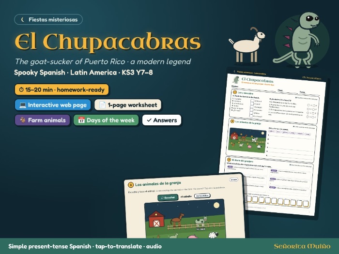 Spooky Spanish: Interactive Chupacabras