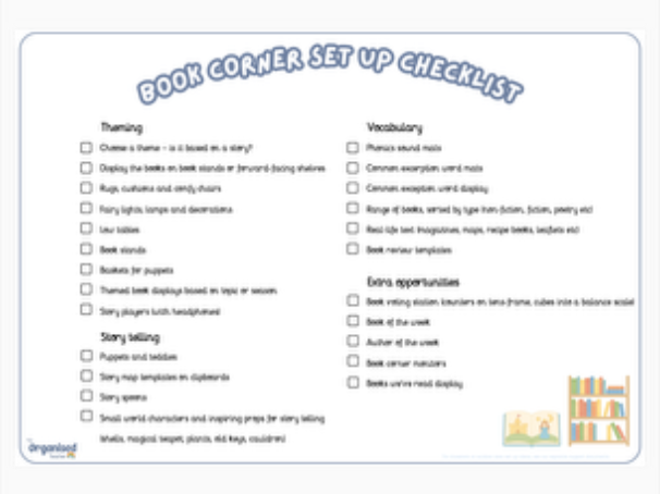 Book Corner Set Up Checklist
