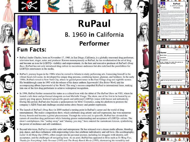 RuPaul PACKET & ACTIVITIES, Important Historical Figures Series
