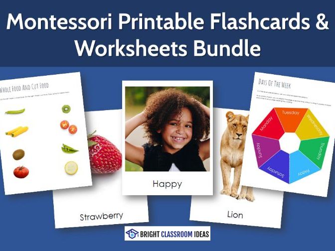 Montessori Printable Flashcards & Worksheets Bundle