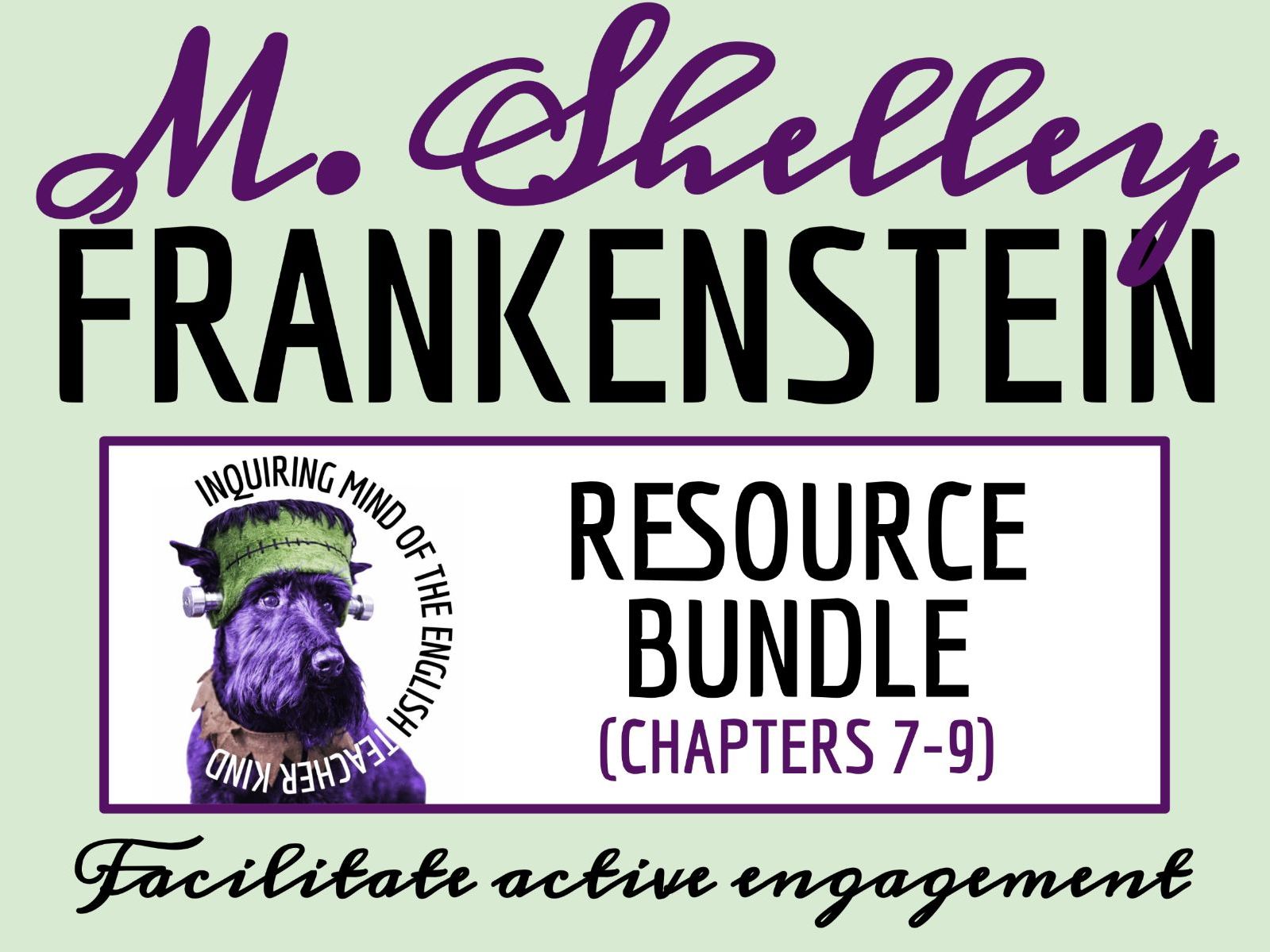 Frankenstein Chapters 7-9 Quiz, Close Reading Worksheet, and Vocabulary Games