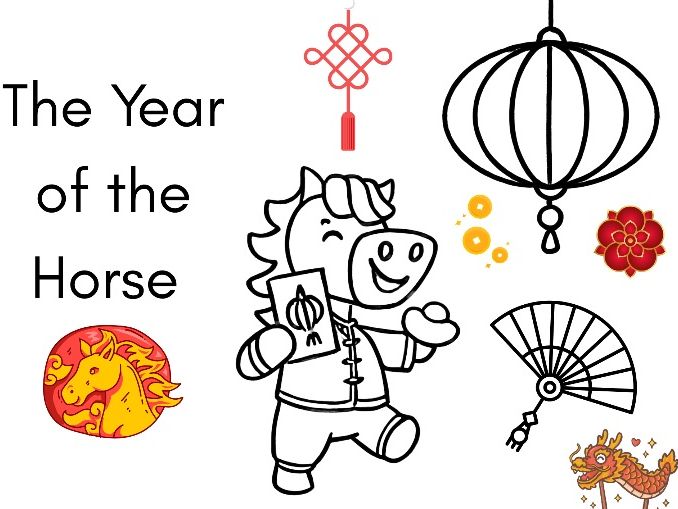 Chinese New Year – Year of the Horse Colouring or Painting Sheet