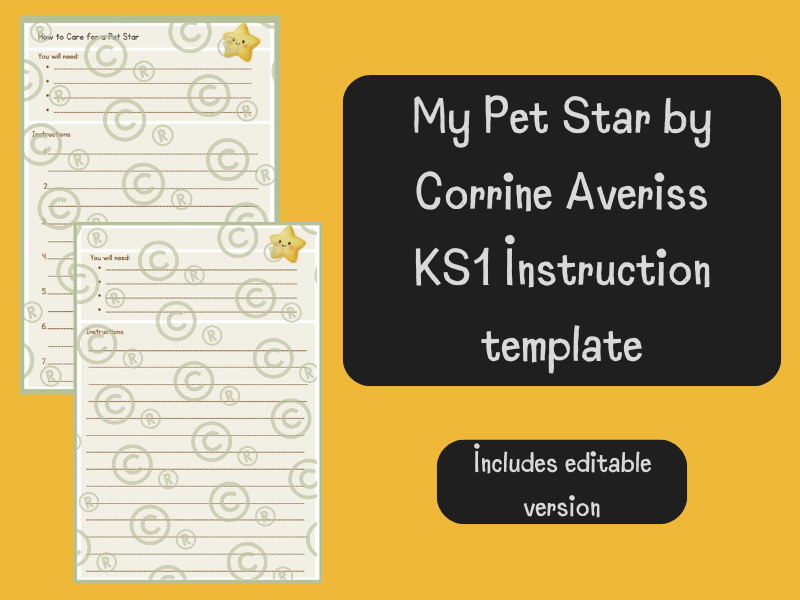 KS1 Instructions - My Pet Star