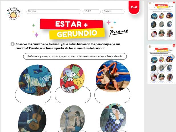 Spanish Present Continuous (Estar + Gerundio) with PICASSO