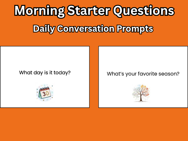 Morning Starter Questions – Set of 50 Cards | Daily Conversation Prompts for Kids