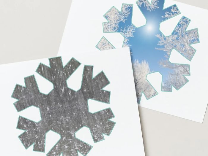 Winter snowflake shaped visuals