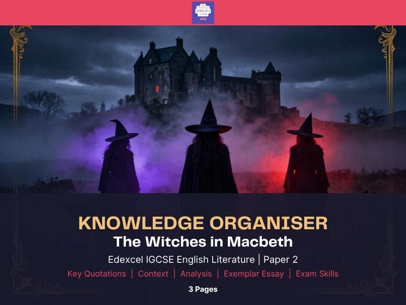 Macbeth The Witches Revision Pack | Grade 8-9 Analysis, Context & Model Essay | Edexcel IGCSE
