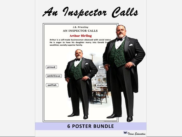 An Inspector Call, English Literature, 6 Character Summary and Analysis Posters