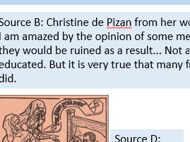 Women in the Medieval period - Look at both peasant and noble women.  Lots of sources