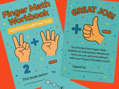 Finger Math Workbook – Illustrated Addition & Subtraction Practice for Kids