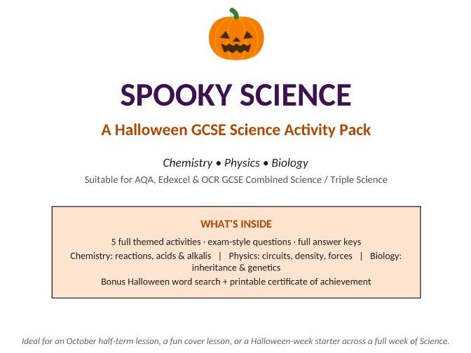 Halloween GCSE Science Activities