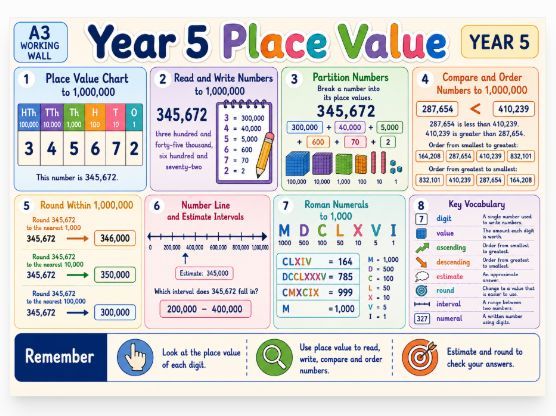 FREE Year 5 Place Value Working Wall