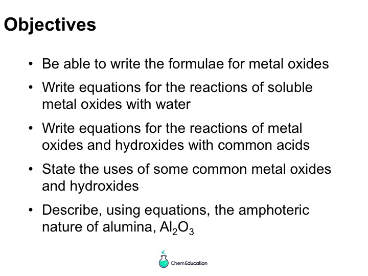 BTEC Applied Science Level 3 Unit 5 Chemistry - metal oxides and hydroxides powerpoint