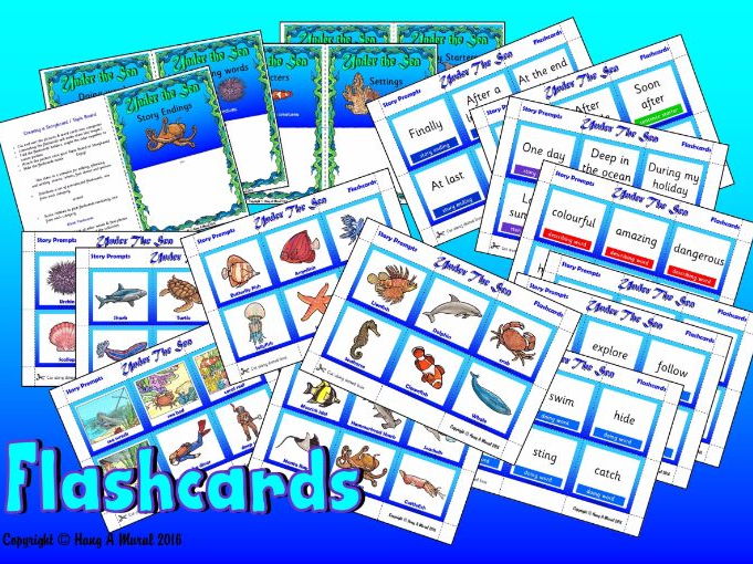 Under The Sea Flash Cards / Story Prompts Teaching Resources
