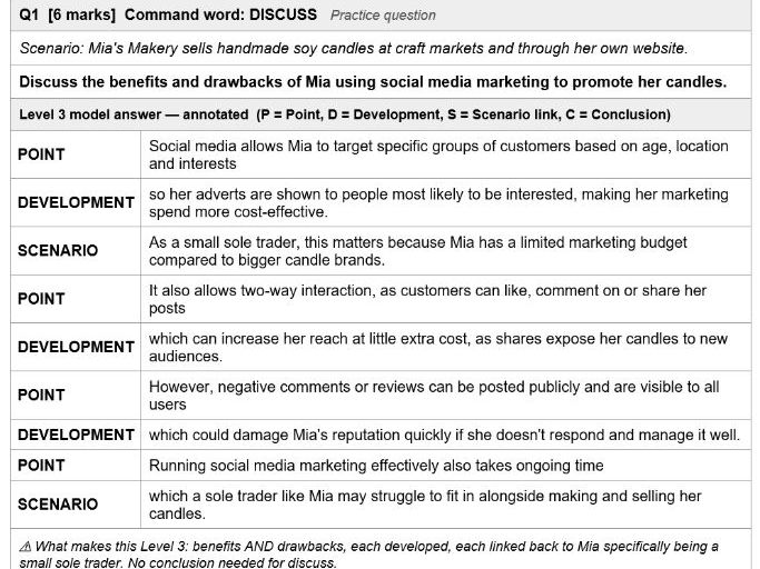 BTEC Tech Award Enterprise | Component 3 | 6-Mark Questions | How to Get Level 3