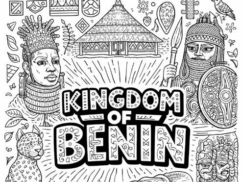 Kingdom of Benin African History School Play Script and two Coloring Sheets