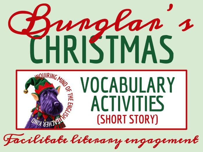 "The Burglar's Christmas" by Willa Cather Vocabulary Activities | Winter Holiday Story