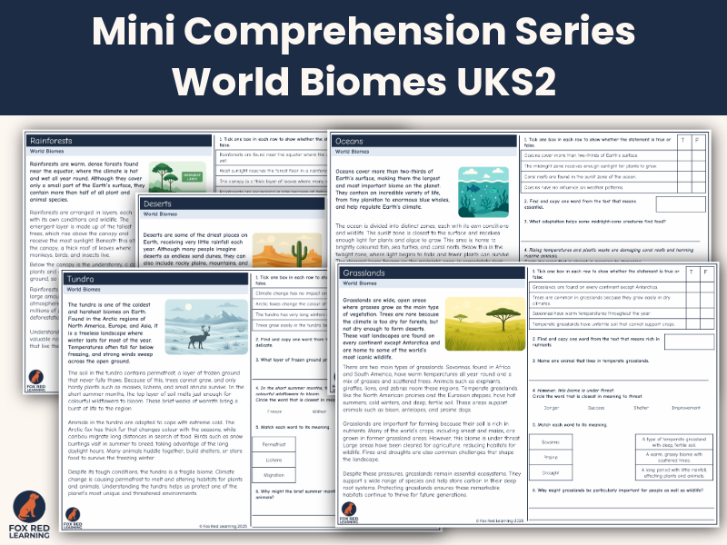Mini Comprehension Series: World Biomes UKS2
