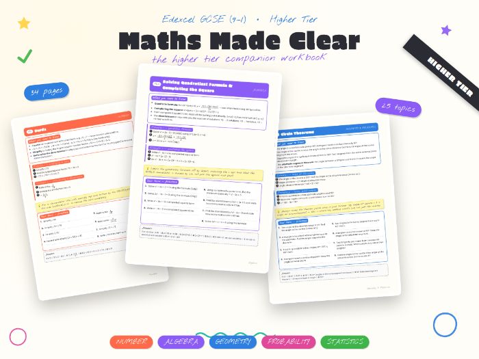 GCSE Maths Higher Tier Workbook – Edexcel 9-1 – Higher-Only Topics + Answers