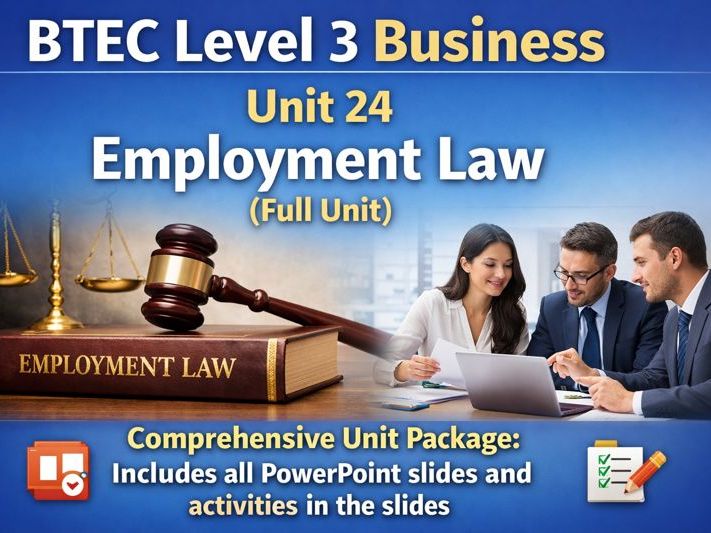 BTEC Level 3 Business- Unit 24 Employment Law  (Full Unit)