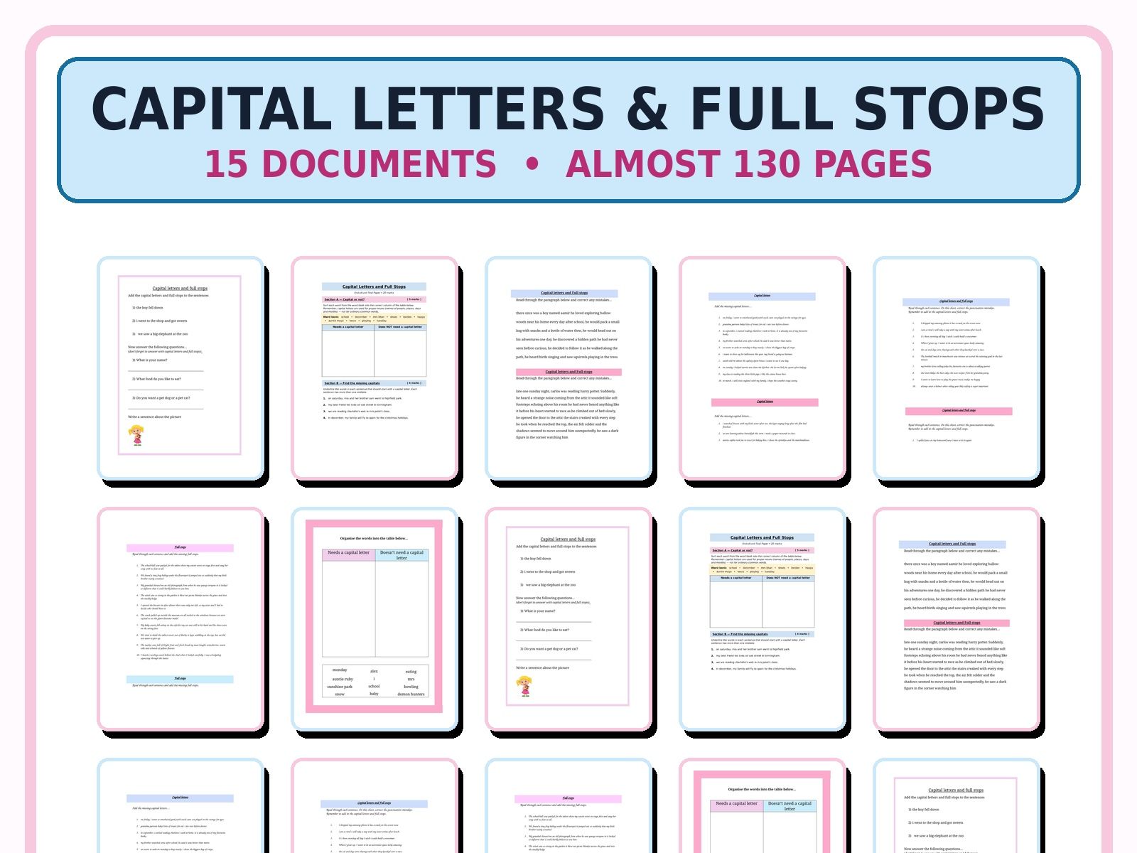 Capital letters & Full stops - ULTIMATE BUNDLE - KS1 and KS2