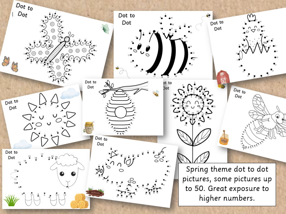 Spring Theme Dot to Dot