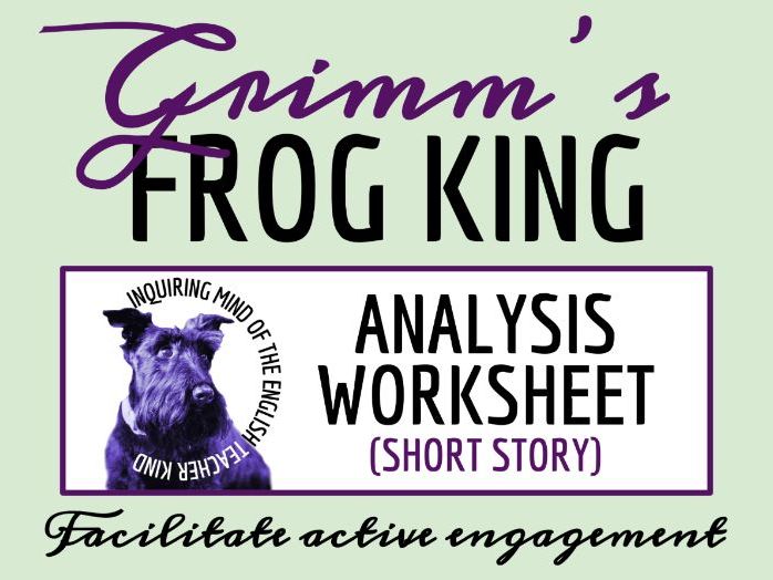 "The Frog King" Close Reading Analysis Worksheet | Brothers Grimm Fairy Tale