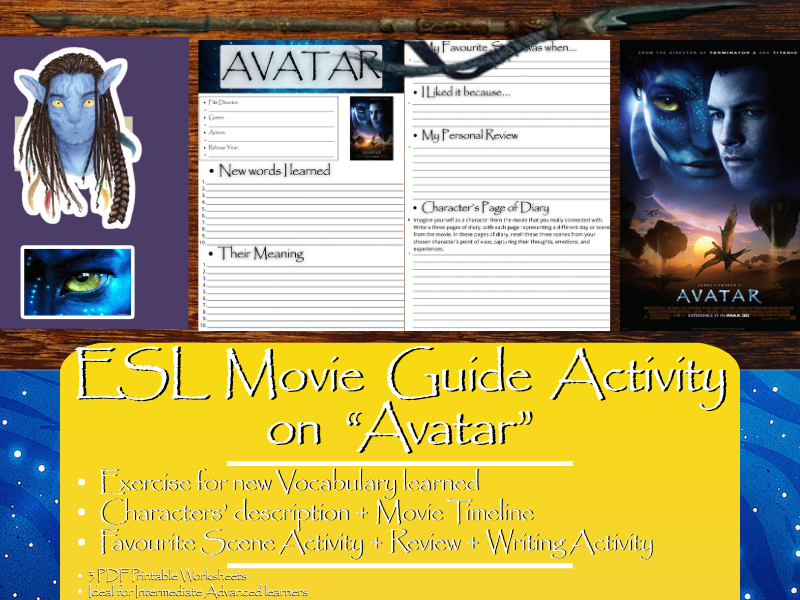 ESL Movie Guide Worksheets on "Avatar" - Science Fiction