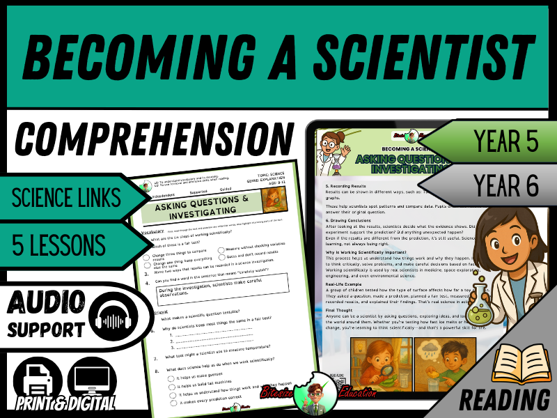 Becoming a Scientist: Asking Questions and Investigating | Reading Comprehension | Year 5/6