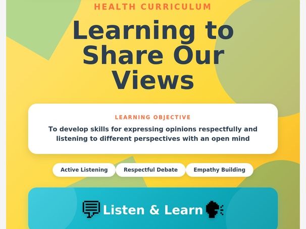 Expressing Opinions – PSHE Lesson