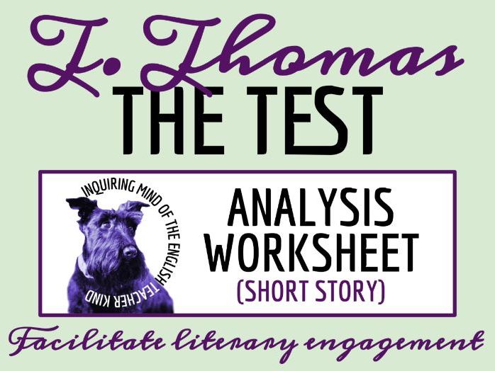 "The Test" by Theodore Thomas Close Reading Analysis Worksheet
