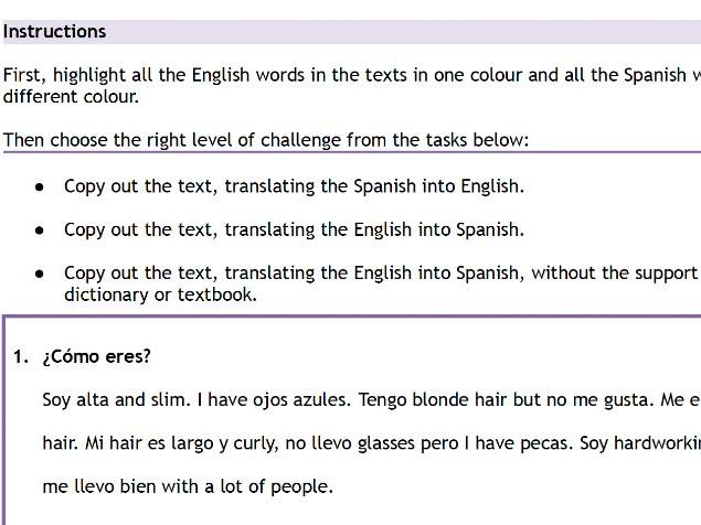 Yo y mi familia - Spanish Family