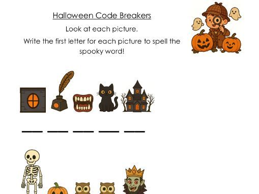 Spelling - Halloween Code Breaking!