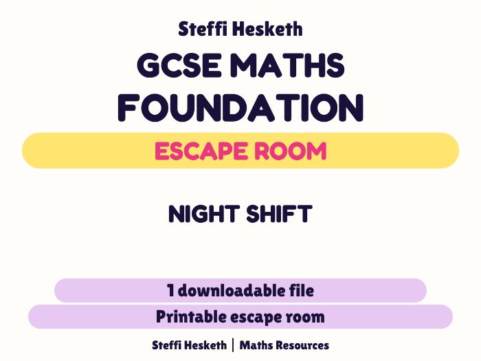 GCSE Foundation Maths Christmas Escape Room – Night Shift | Revision Pack