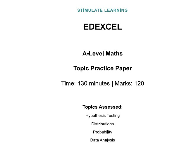 Edexcel A-Level Maths Statistics Practice