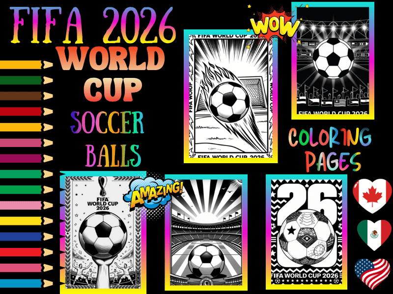 FIFA World Cup 2026 Soccer Ball Coloring Pages for Kids | NO PREP Printable Pack