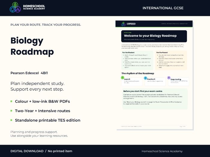 Edexcel International GCSE Biology Roadmap: Study Planner
