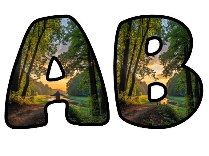 Lone Forest Figure Lettering Set | Classroom Display | Upper & Lowercase, 0-9 and Signs