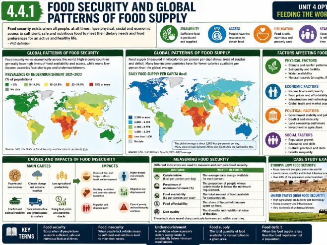 iAL Edexcel Geography - Unit 4 Option 2 Feeding the Worlds People - 4.4.1 Global food supply